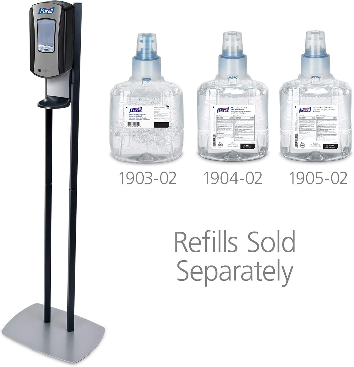 PURELL LTX-12 Hand Sanitizer Dispenser Floor Stand Chrome 1ct, view 3