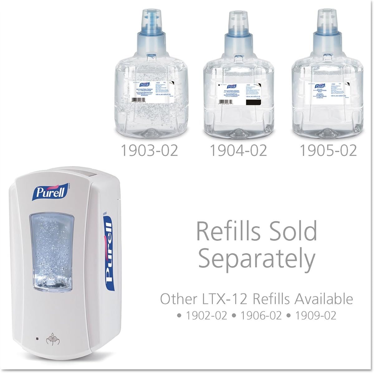 PURELL LTX-12 Touch-Free Dispenser, Holds 1200mL Refills, White, view 2