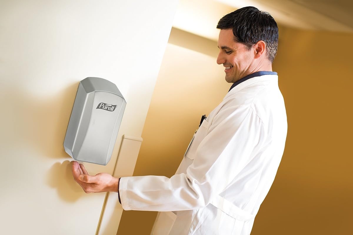 PURELL LTX Behavioral Health Touch-Free Dispenser with Time-Delayed Output Control, Stainless Steel, for PURELL LTX 1200 mL Sanitizer Refills, view 2