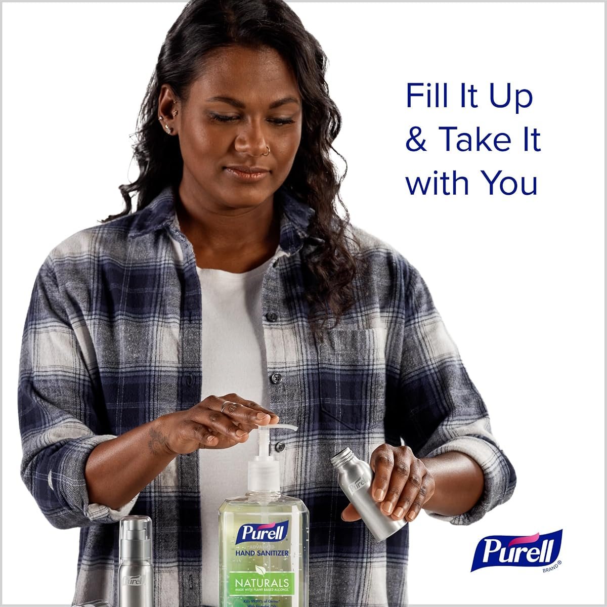 PURELL Naturals Hand Sanitizer 24oz +2 Refillable Bottles 2oz, view 3