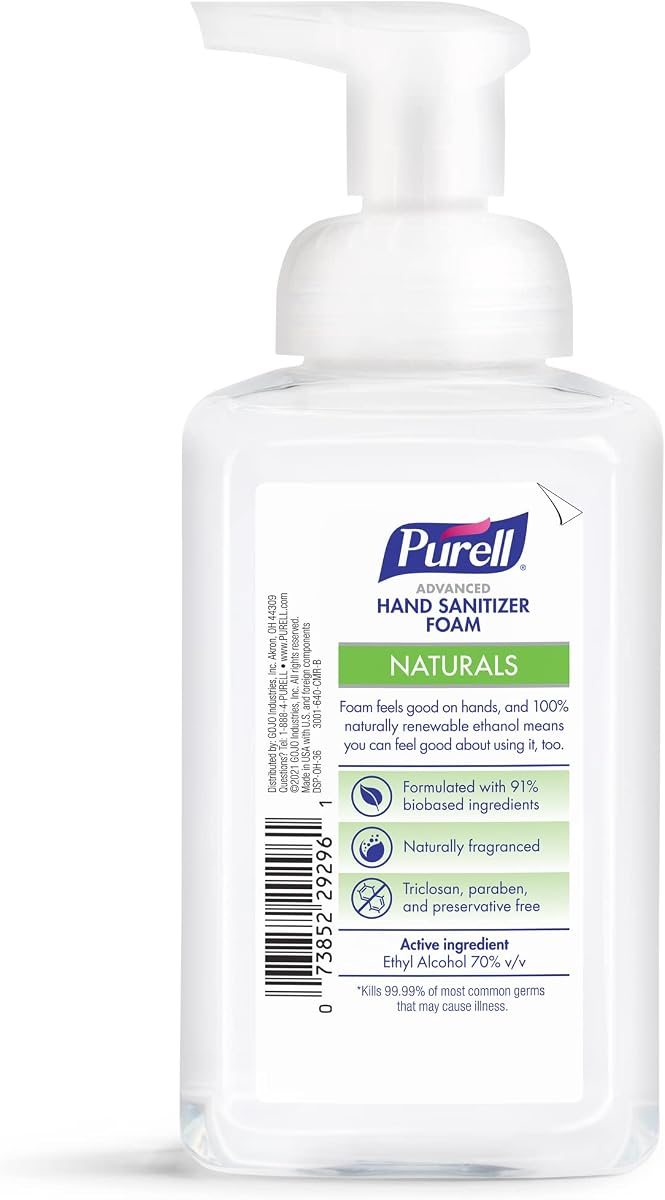 PURELL Naturals Hand Sanitizer Foam, Pump Bottle 3ct x 10fl oz, view 2