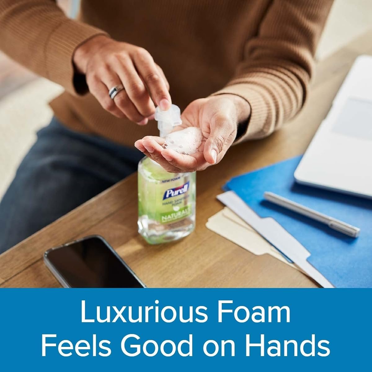 PURELL Naturals Hand Sanitizer Foam, Pump Bottle 3ct x 10fl oz, view 4