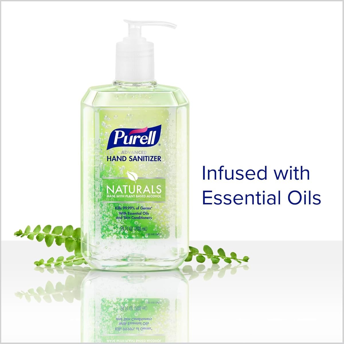 PURELL Naturals Hand Sanitizer Gel Pump Bottle, 4ct x 24fl oz, view 4