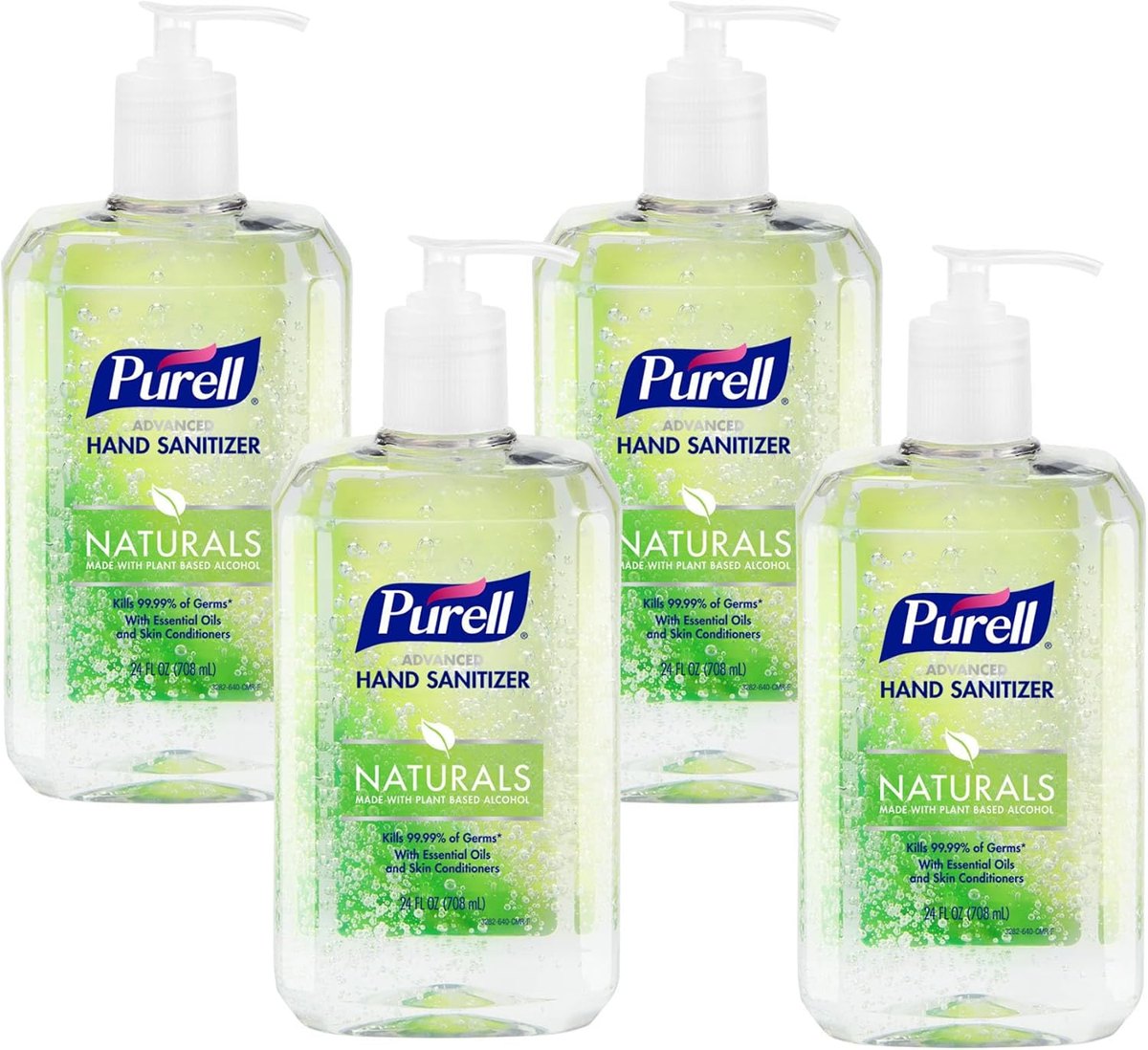 PURELL Naturals Hand Sanitizer Gel Pump Bottle, 4ct x 24fl oz