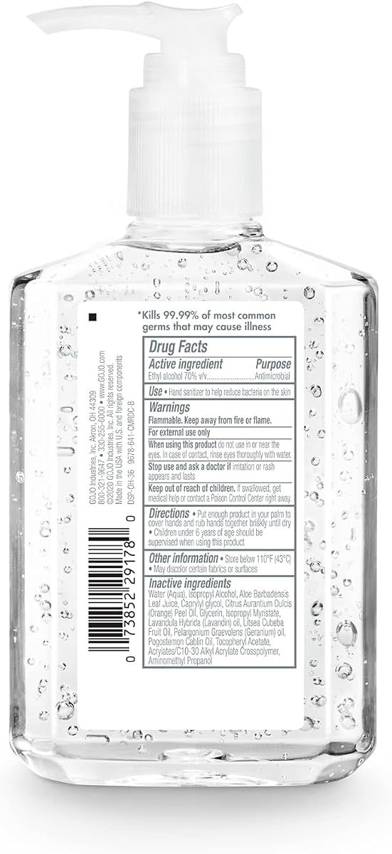PURELL Naturals Hand Sanitizer Gel, Pump Bottle 4ct x 8oz, view 2