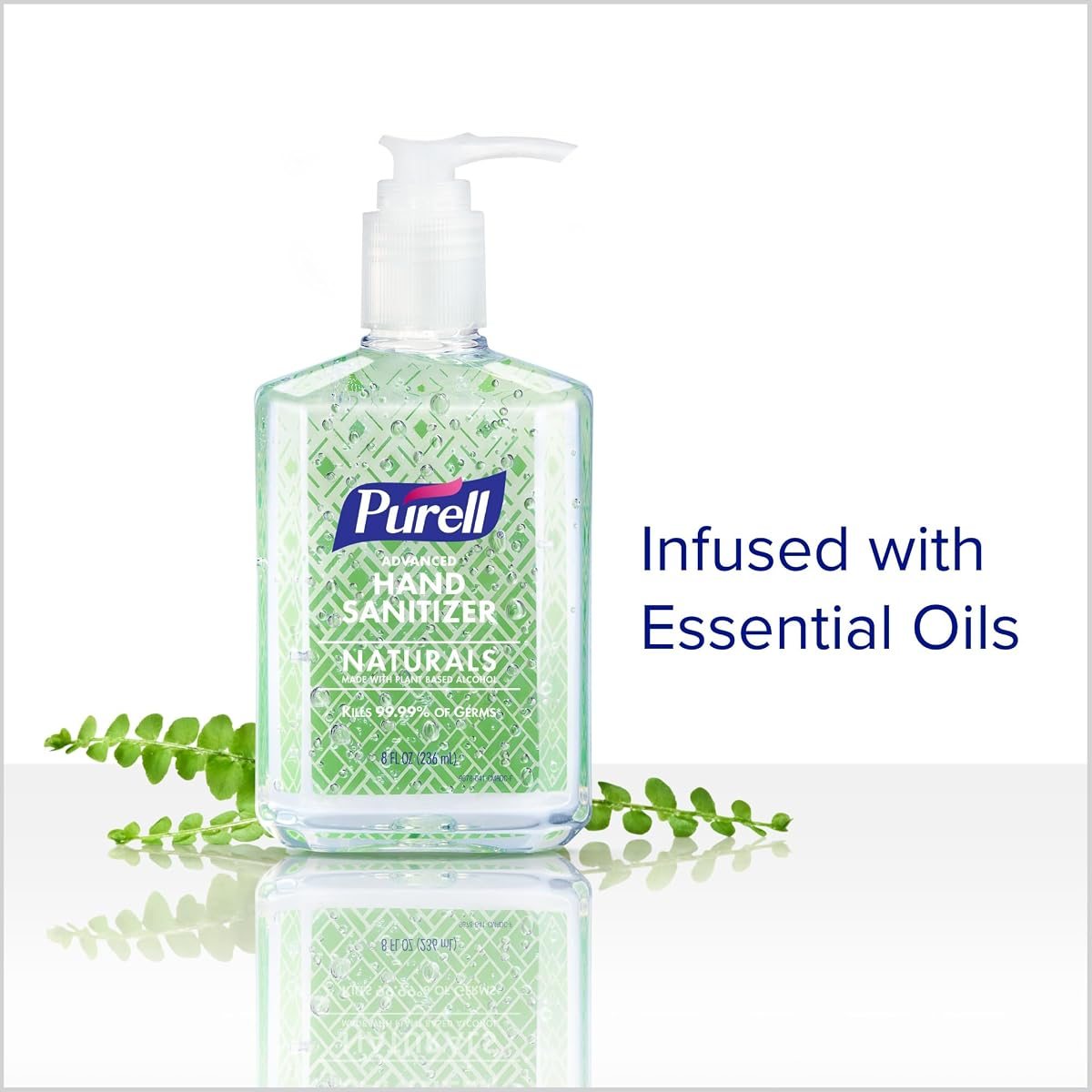 PURELL Naturals Hand Sanitizer Gel, Pump Bottle 4ct x 8oz, view 4