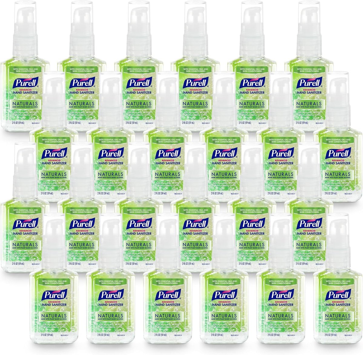 PURELL Naturals Hand Sanitizer, Travel Pump Bottle 24ct x 2 fl oz