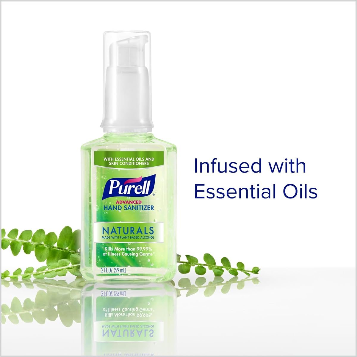 PURELL Naturals Hand Sanitizer Travel Pump Bottle, 6ct x 2fl oz, view 4