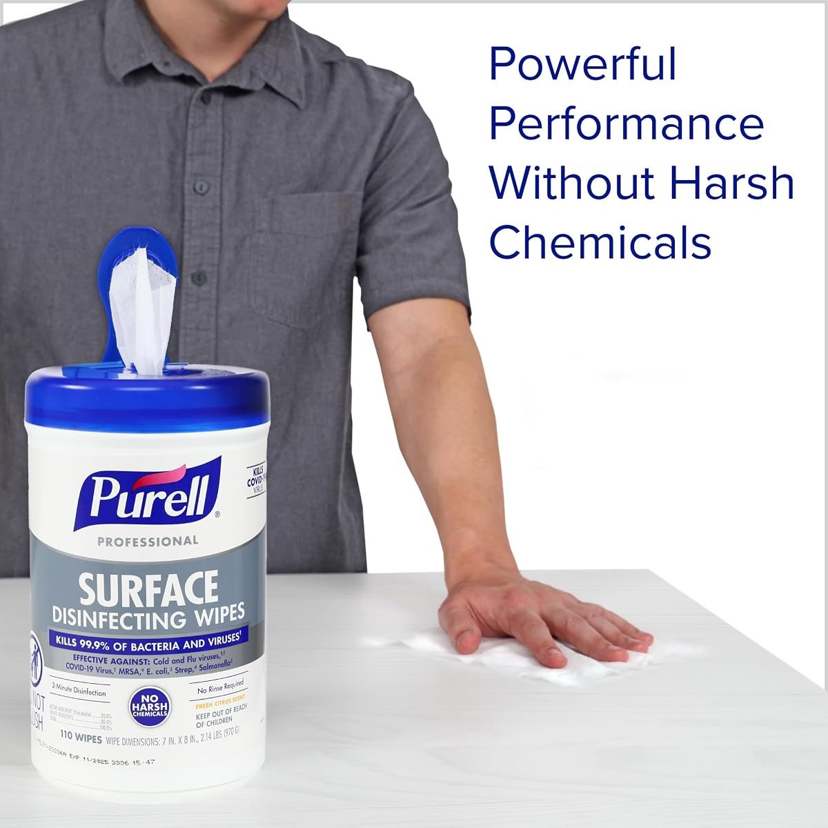 PURELL Professional Surface Disinfecting Wipes Canister 6 x 110ct, view 4