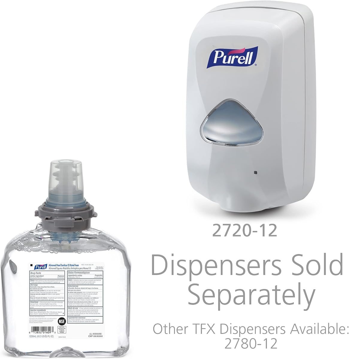 PURELL TFX Advanced Hand Sanitizer E3-Rated Foam, Fragrance Free, 1200 mL Sanitizer Refill for PURELL TFX Touch-Free Dispenser (Pack of 2), view 3